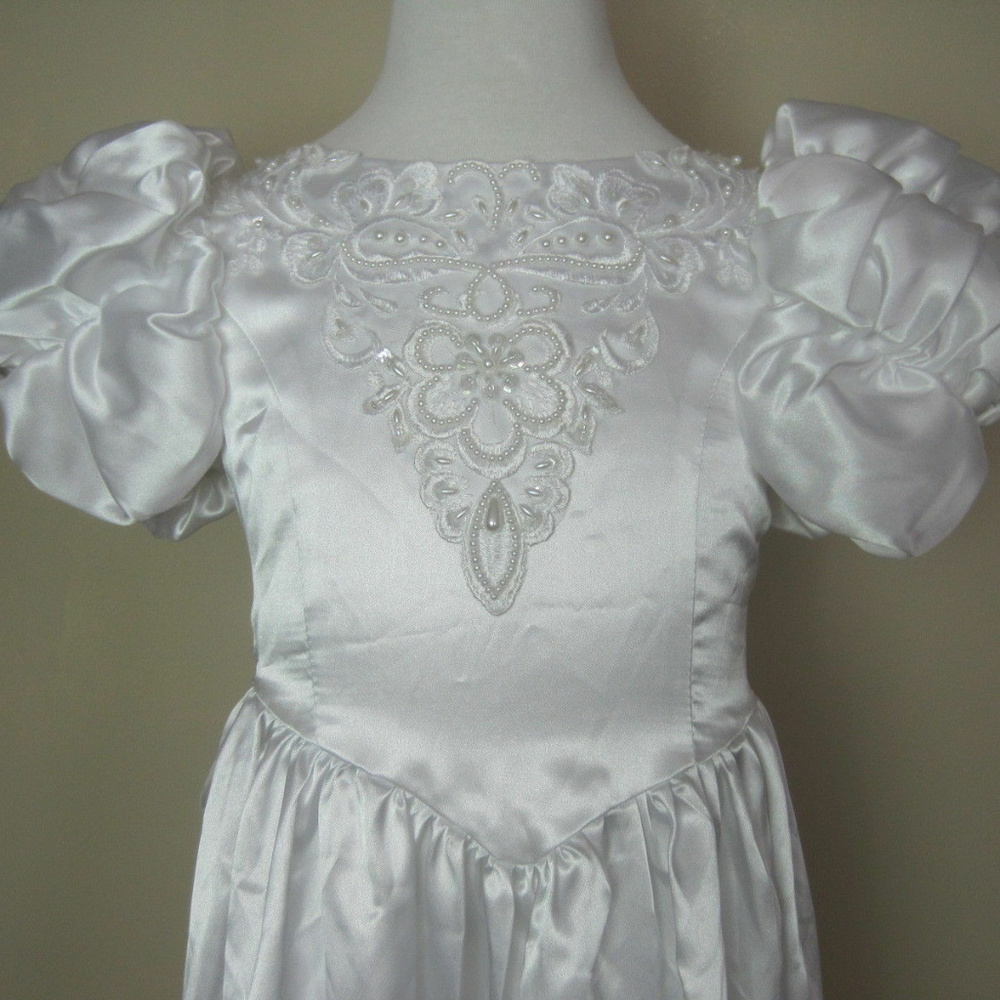 VINTAGE Girls Dress 5 Wedding Bridal Gown White